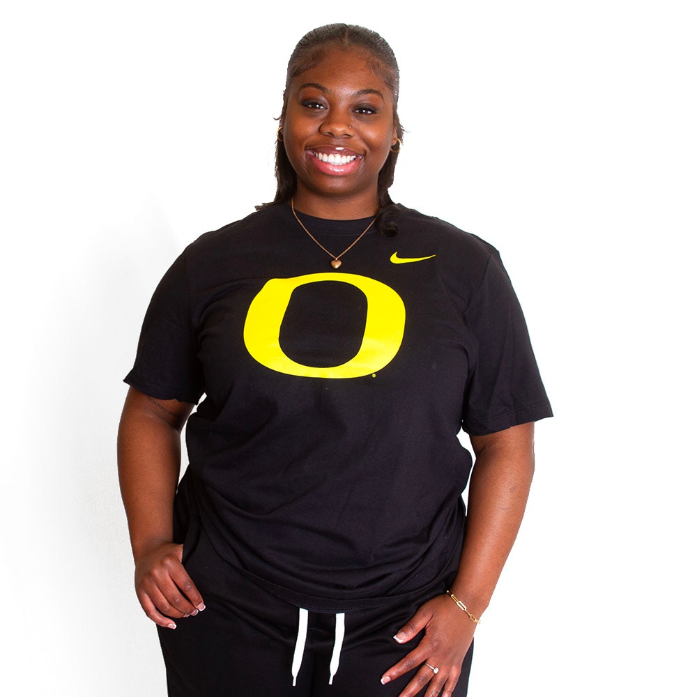 Classic Oregon O, Nike, Black, Crew Neck, Cotton, Men, Unisex, 155gsm, Jersey-style fabric, T-Shirt, 839786